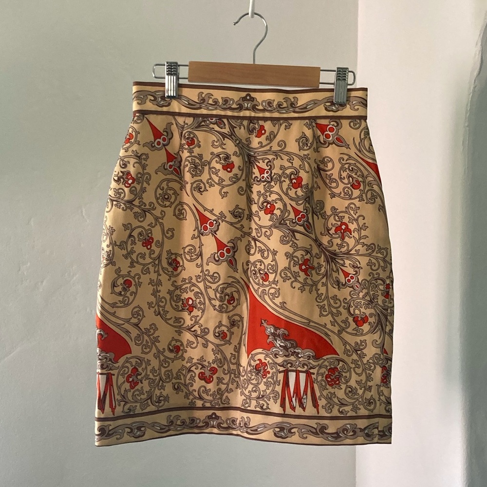 Emilio Pucci pencil skirt vintage orange XS 0 26